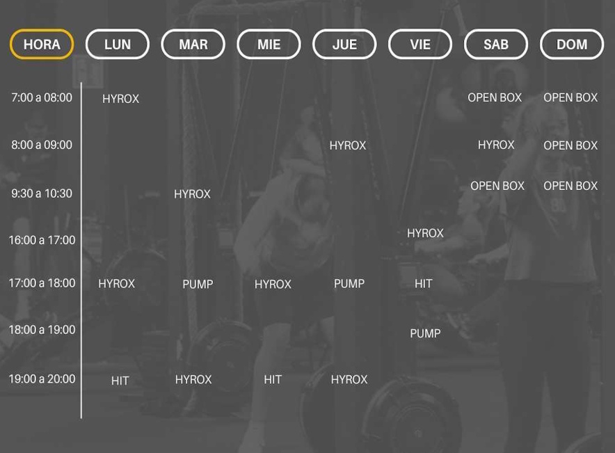 horario sala Hyrox CrossFit 39300